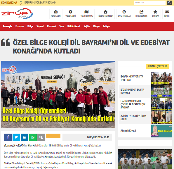ÖĞRENCİLERDEN TÜRK DİL BAYRAMI KUTLAMASI